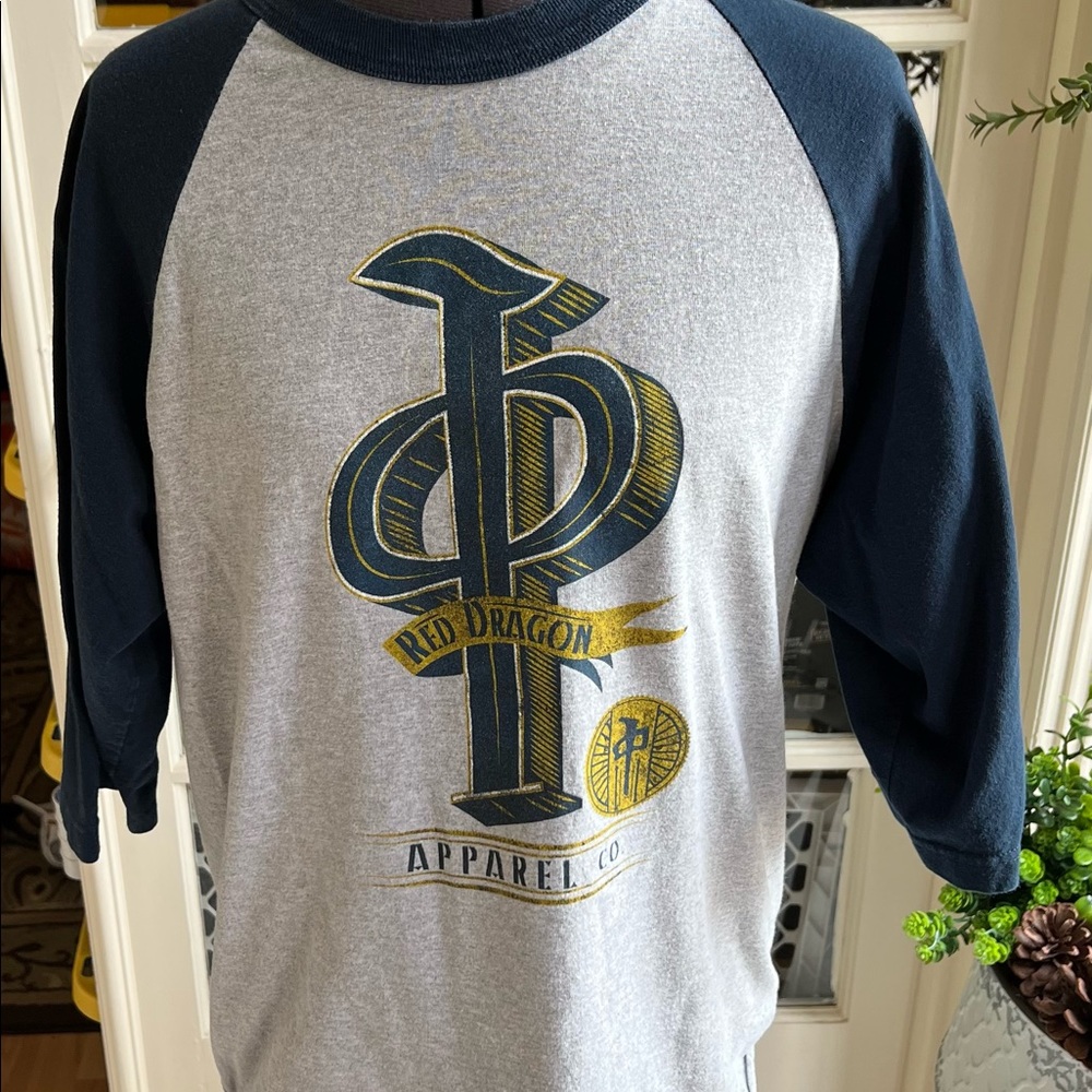 Red Dragon apparel company 3/4 sleeve T-shirt size L